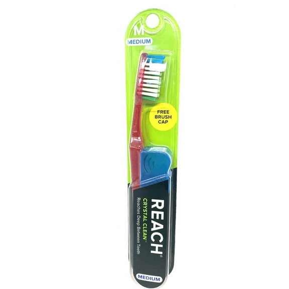 Reach Toothbrush Crystal Clean MEDIUM Toothbrushes Bristles -Multi Color 1pc