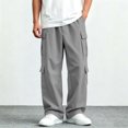 thumbnail image 5 of Sentuca Boys Cargo Pants Baggy Elastic Waist Hiking Pant with Pockets Wide Leg Casual Fashion Sports Kids Trousers Size 7-8Y, Gray, 5 of 8