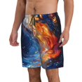 thumbnail image 2 of KLL Galactic Dog Swirls Art Men's Casual Summer Beach Shorts Hawaiian Shorts with Pockets-Large, 2 of 5