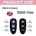 thumbnail image 2 of Uxcell SS8 Round Flatback Rhinestones 2.3-2.5mm Crystal Glass Gems Diamonds for DIY Crafts Clothes Shoes Nail Art Decoration, Yellow Blue 2880Pcs, 2 of 7