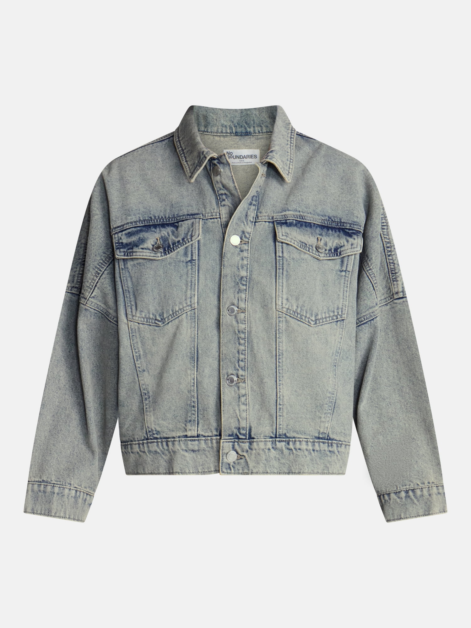 No Boundaries Oversized Denim Cotton Jacket, Women’s XXS-4X