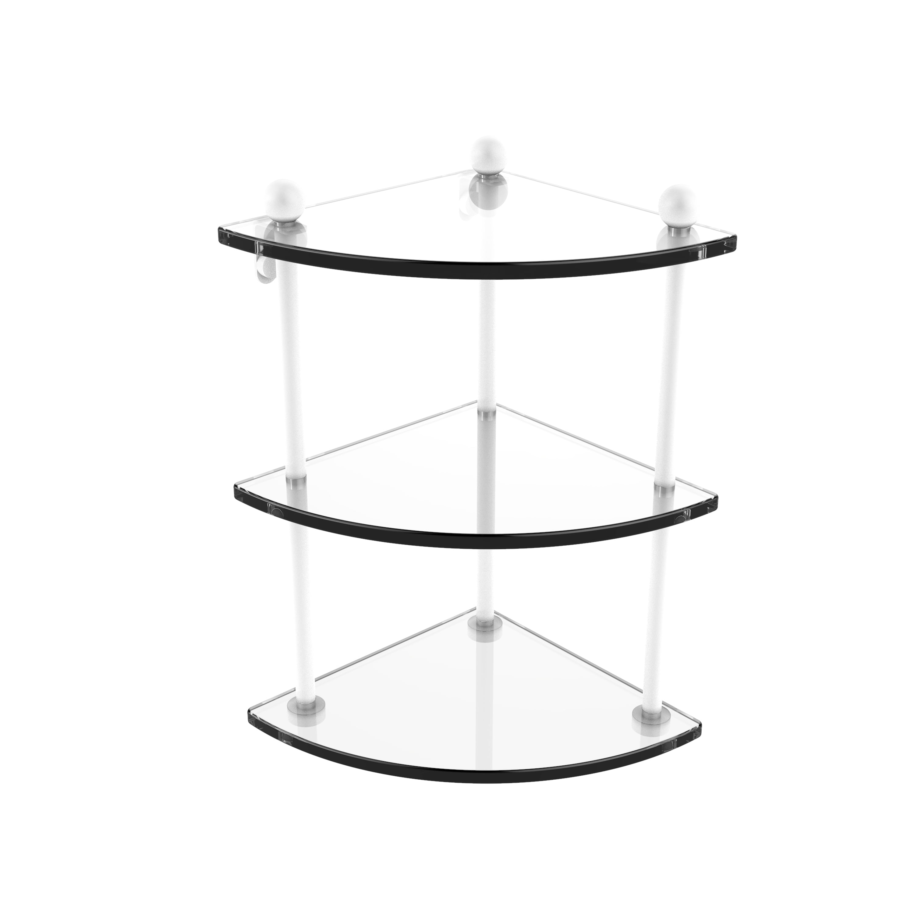 Three Tier Corner Glass Shelf