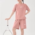 thumbnail image 5 of ITSAME Girls Athletic Outfit Sets, Quick-Dry Crewneck Tops and Shorts 2-Piece Loose Outdoor Sport Sets Pink Size 9-10, 5 of 6