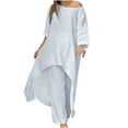 thumbnail image 2 of Babysbule Ensembles de Détente pour Femmes Liquidation Ensemble d'Été Ample 2 Pcs Tenues Assorties Col Rond Manches Longues Hauts et Pantalons Longs Survêtements Ensemble Survêtement Tenue d'Intérieur, 2 of 7