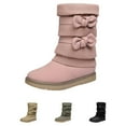 thumbnail image 6 of Dream Pairs Kids Girls Fashion Winter Snow Boots Bow-Knot Faux Fur Lined Outdoor Mid Calf Boots Klove Pink Size 13, 6 of 6