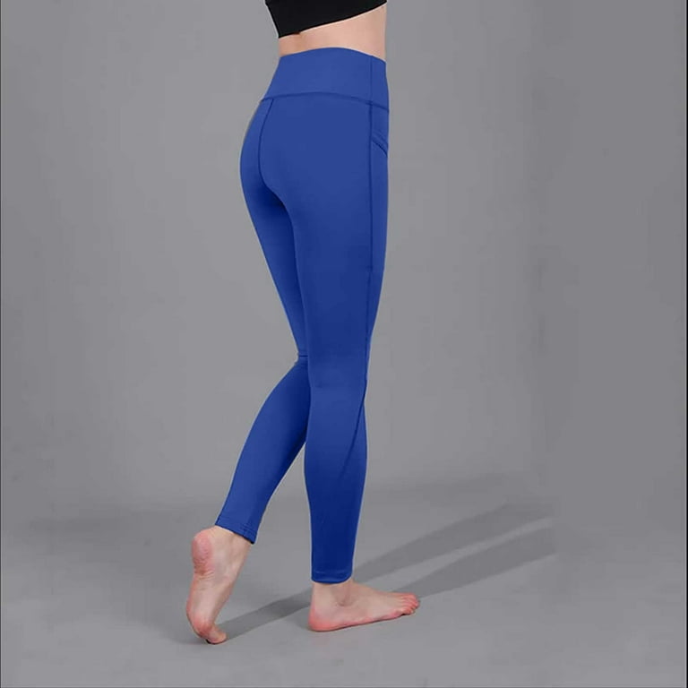RQYYD High Waist Yoga Pants for Womens Tummy Control Workout Running 4 Way  Stretch Yoga Leggings with Pockets(Dark Blue,XL) 