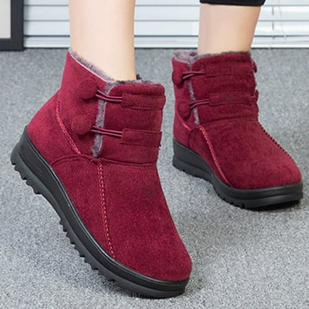 

TALKVE Outdoor Comfortable Women s Cotton Round Winter Boots Velvet Toe Snow Shoes Warm Thick Boots Plus Women s Boots