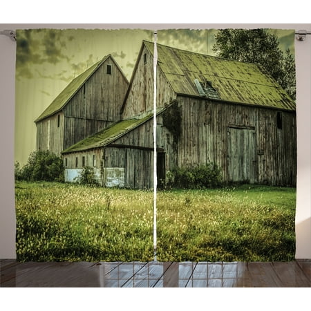 Country Curtains 2 Panels Set Farmer Field Barn Warehouse Midwest