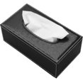 thumbnail image 1 of Rectangular Leather Tissue Box Holder For Lmell Home, Office, Car Automotive Decoration (black), 1 of 5