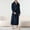 Navy, variant on FAHXNVB Mens Fleece Robe Winter Warm Soft Plush Long Robe for Men Solid Color Fluffy Bathrobe with Belt and 2 Pockets