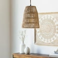 thumbnail image 3 of Mark&Day Chandelier Pendant Lights, Mercer Woven Rattan Global Eclectic Tan Ceiling Light Fixture for Kitchen Island, Foyer, Dining Room, Bedroom and Living Room (11" H x 9" W x 9" D), 3 of 6