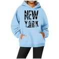 thumbnail image 3 of New York Hoodies for Women 2025 Fall Winter Long Sleeve NY Graphic Hooded Sweatshirt with Pockets Streetwear Pullover Tops, 3 of 4