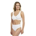 thumbnail image 4 of Carole Martin Full-Freedom Cotton Front Closure Comfort Bra - Wire Free - Stretch Cups - One Size Fits All B, C, and D Style 7276 Set of 2-White 36, 4 of 6