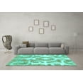 thumbnail image 3 of Ahgly Company Indoor Rectangle Abstract Turquoise Blue Modern Area Rugs, 3' x 5', 3 of 4