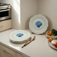 thumbnail image 2 of Pacifica Home 4pcs Coastal 8 Inch 10.5 Inch Scalloped Salad Plates, Dinner Plates, Appetizer Plates for Salad, Fruit - Dishwasher Safe, Set of 4, 2 of 4