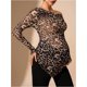 thumbnail image 3 of - Ropa de mernidad para mujer, estampado de guep, hombros descubiertos, playera de manga larga para embarazo, playera, 3 of 5