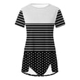 thumbnail image 5 of Liquidation d'Économies! BEFOKA T-Shirt Grande Taille pour Femmes, Blouse Décontractée d'Été pour Femmes, Blouse Décontractée à Boutons Imprimés Manches Courtes Col Rond, 5 of 5