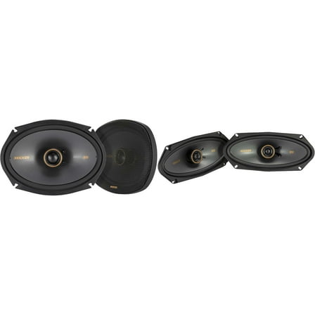 Kicker 51KSC6904 KS-Series 6x9" Coaxial Speakers with 1" tweeters w/ 51KSC41004 4x10" Coaxial Bundle
