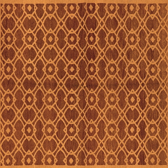 Ahgly Company Indoor Square Oriental Orange Industrial Area Rugs, 3' Square