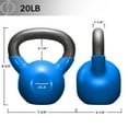 thumbnail image 4 of Philosophy Gym Vinyl Coated Cast Iron Kettlebell Weight 20 lbs - Blue, 4 of 6
