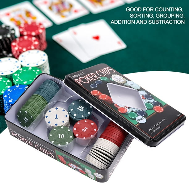 400 pièces en plastique jetons de poker jetons de jeu 4 couleurs  contre-carte pour jouer au jeu en comptant Bingo Gam