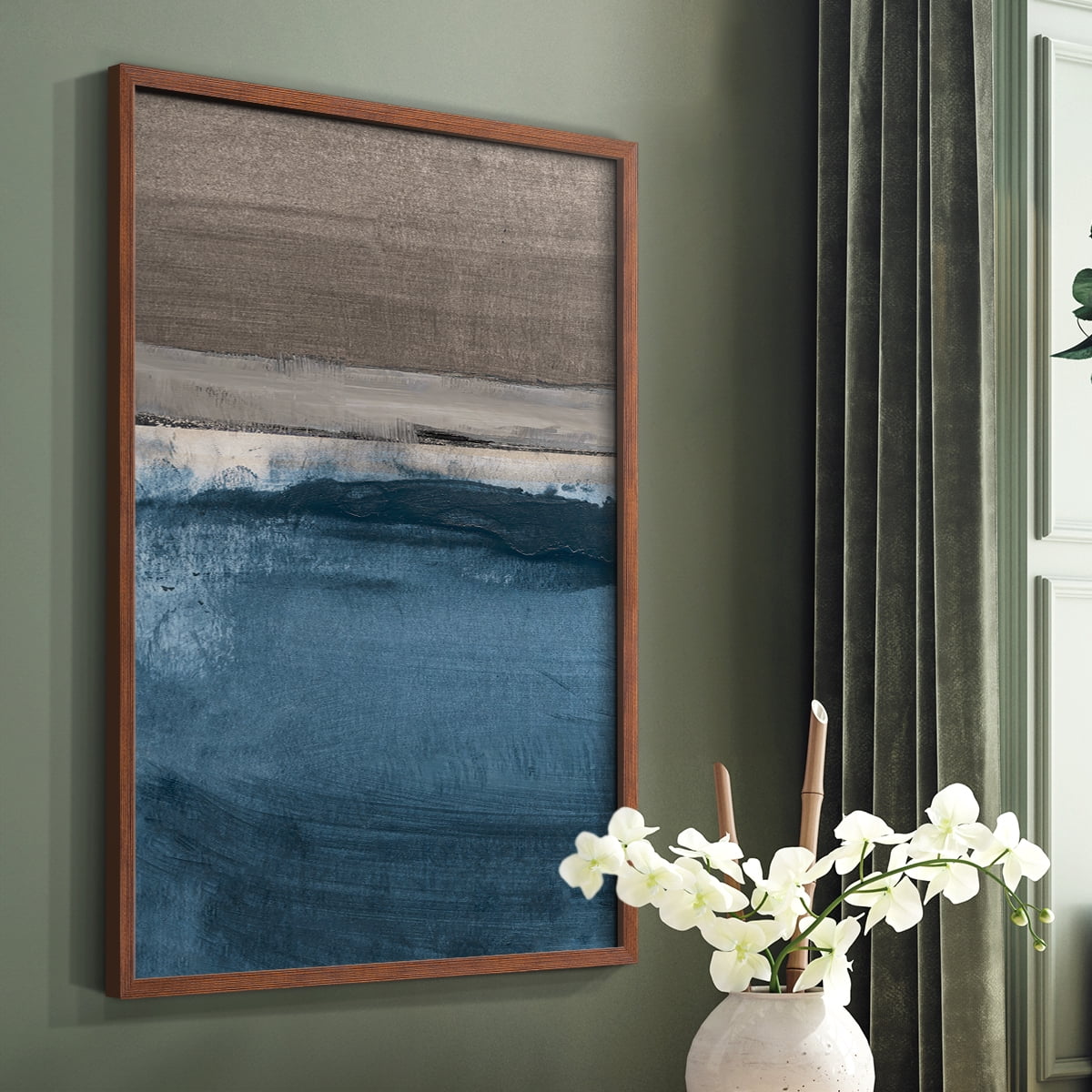 Midnight Sky I in Brown Solid Wood 11 x 14 Framed Print
