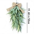 thumbnail image 3 of 1PC Teardrop Artificial Willow Leaf Swag with Bow, Rustic Greenery Door Hanging for Farmhouse Decor, Indoor Outdoor Front Door & Wall Accent, 3 of 5