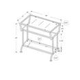 thumbnail image 5 of 12" x 24" x 22" White Accent Table in Silver Metal with Clear Tempered Glass, 5 of 6