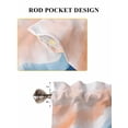thumbnail image 7 of Orange Navy Blue Ombre Tier Curtains 45 Inches Long, Abstract Beach Waves Gradient Window Treatment Curtain Drapes, Small Curtain Drapes for Bathroom Laundry Room, 27.5"x45", 2 Panels, 7 of 7