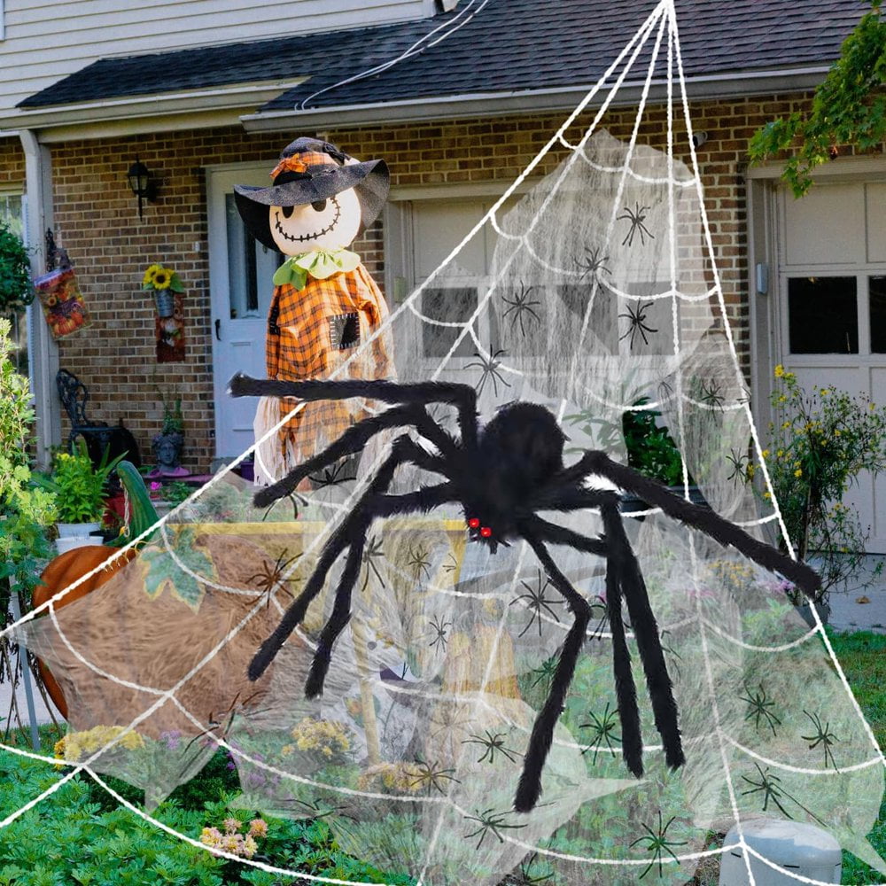 Guirlande Lumineuse Halloween Toile D'Araignée Avec Araignées - 180cm
