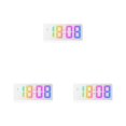thumbnail image 4 of kurtrusly Wall Mount Clock With Double Placement Large Display Screen Colorful Digital 8009D  WhiteOuter 3Set, 4 of 6