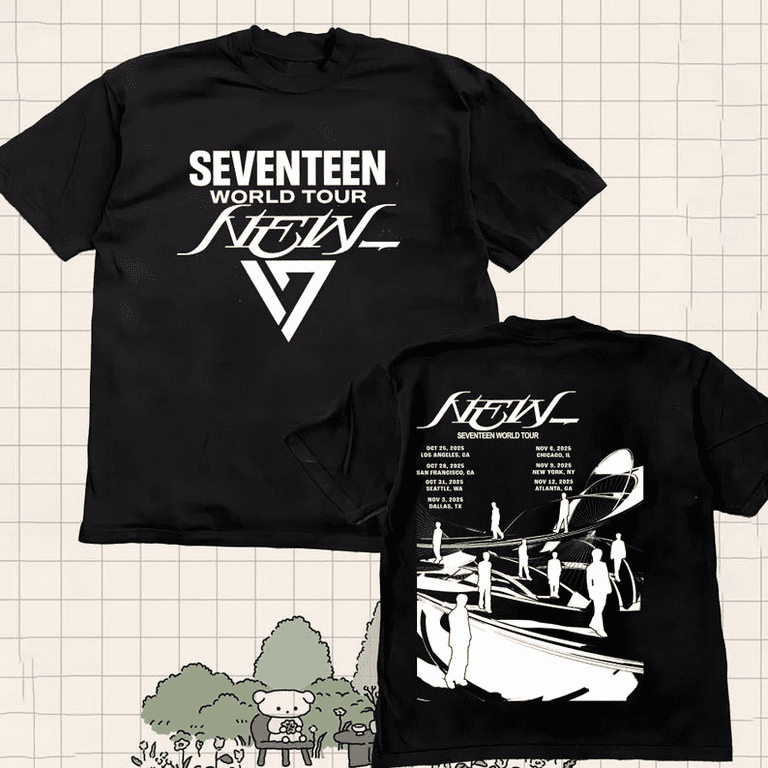 2 Sided Seventeen World Tour New in US T-Shirt, Seventeen Kpop 2 Sided Seventeen World Tour New in US T-Shirt, Seventeen Kpop