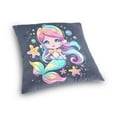 thumbnail image 3 of Cute Magic Mermaid Girl Throw Pillow Covers Couch Pillowcases Decor for Bed Sofa 18" x 18", 3 of 7