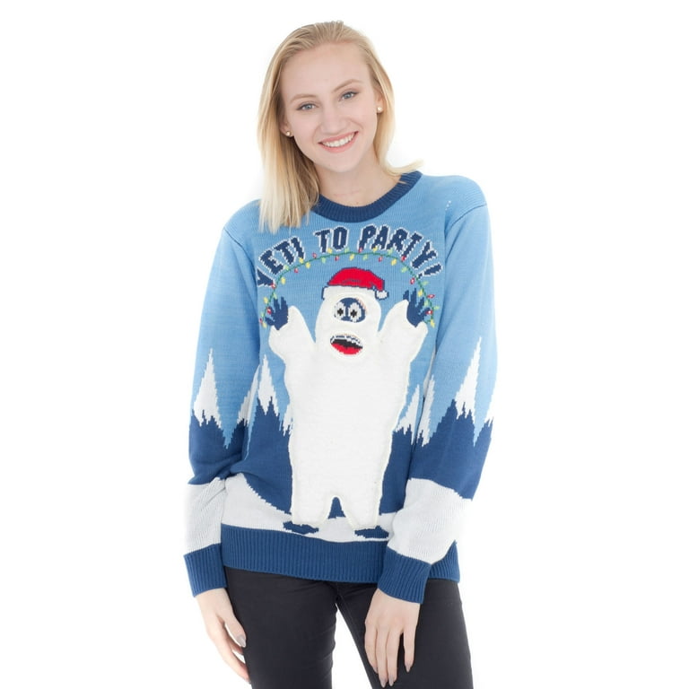 Ugly christmas top sweater blue