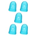 thumbnail image 1 of Sidaley Puntas de los dedos de guitarra de silicona Protectores de dedos antideslizantes Púas protectoras multicolores Instrumentos musicales Azul cielo L 5piezas, 1 of 6