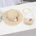thumbnail image 2 of EnJoCho Kids Cute Girls Cartoon Rabbit Sunshade Hat Straw Beach Sun Hat + Straw Bag Casual Outdoor Caps for Toddler, 2 of 2