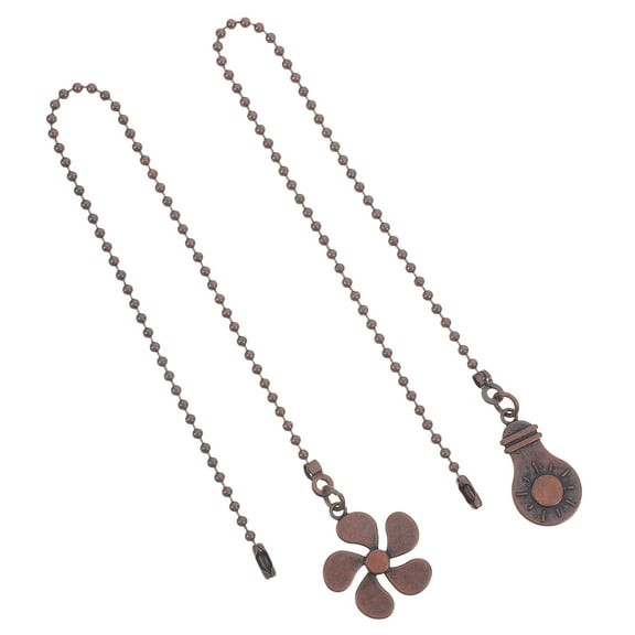 VORCOOL 2Pcs Ceiling Fan Chain Extenders Dark Brown Vintage Style Decorative Fan Pulls