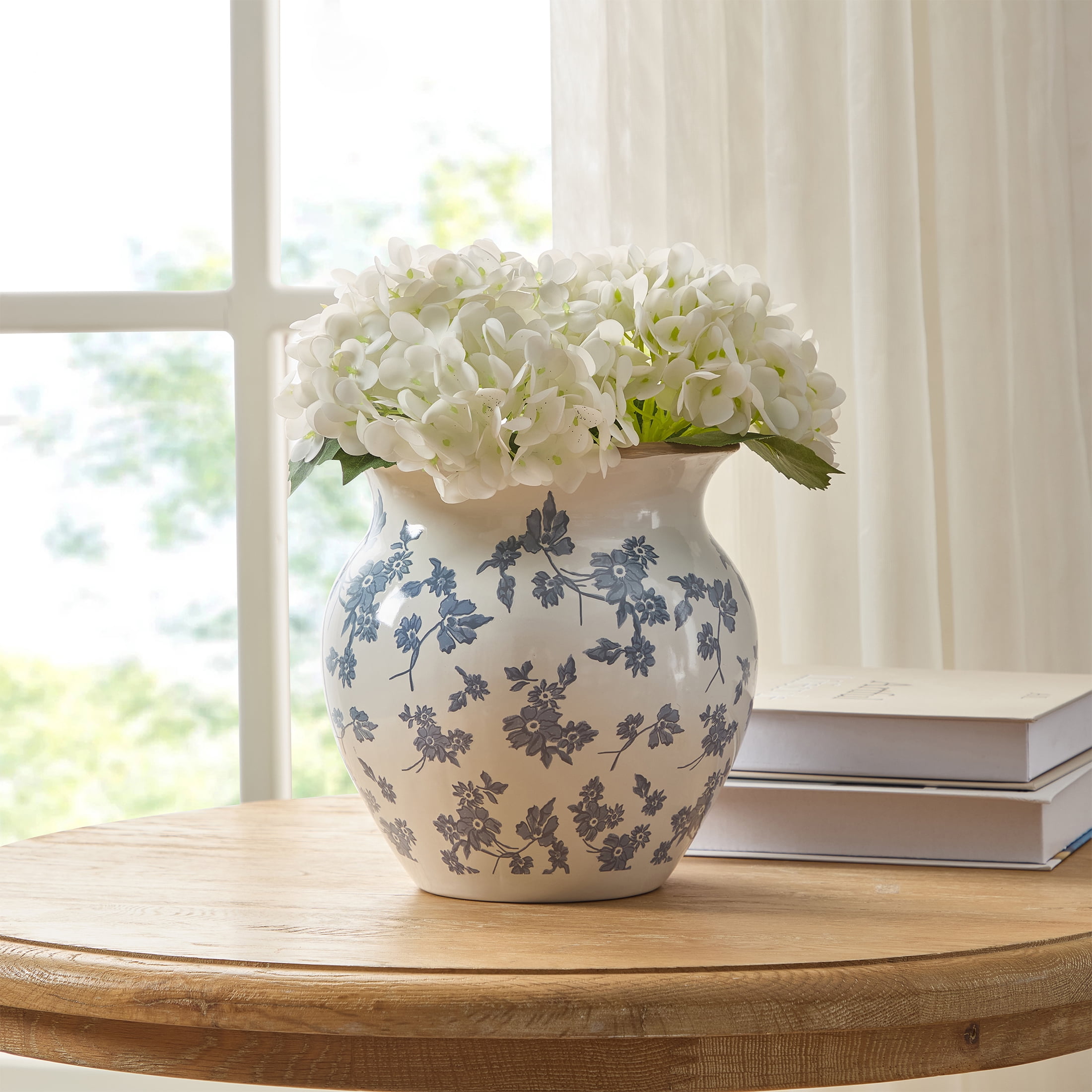 My Texas House 8 in Blue Ceramic Floral Vase