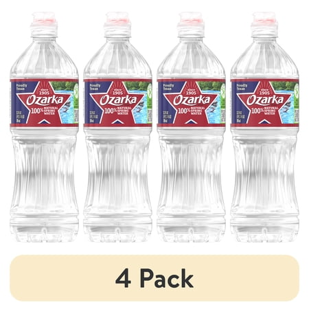 (4 pack) OZARKA Brand 100% Natural Spring Water, 23.7-ounce plastic bottle