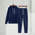 thumbnail image 2 of YunPes Kids Girls 2 Piece Hooded Tracksuit Sweatshirt and Drawstring Sweatpant with Pockets Boys School Athletic Sweatsuit Outfit, 2 of 7