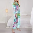 thumbnail image 4 of Bingfone Womens Pajama Sets Dragonfly Floral Print,Long Sleeve Loungewear Pajamas Set-Medium, 4 of 9