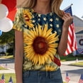 thumbnail image 2 of Yindaity Memorial Day T Shirts for Women American Flag Shirts for Women 4th of July T-Shirt USA Print Patriotic Shirt Stars and Stripes Tees(Yellow,S), 2 of 7