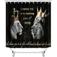 thumbnail image 2 of 4PCS Lion King & Queen Shower Curtain Set, I Choose You Romantic Quotes Lion Couple African Safari Wild Animal Bathroom Decor Black Shower Curtain, Non-Slip Bath Mat, for Him, 2 of 7