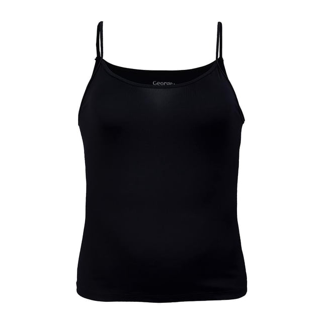 Top George para Mujer, Negro Tirante Delgado Talla 42