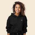 thumbnail image 3 of Dalix UFO Embroidered Fleece Cropped Hoodie Cold Fall Winter Women in Black 2XL XX-Large, 3 of 5