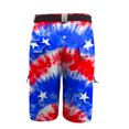 thumbnail image 2 of Drmagiyhm Patriotic Cargo Shorts for Men Athletic Casual Wide legs Short Lightweight Stars and Stripes Tactical Short Pant Fashion Vacation Outfits with Pockets Sky Blue L, 2 of 4