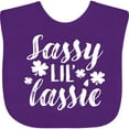 thumbnail image 3 of Inktastic Saint Patrick's Day Sassy Lil' Lassie with Shamrocks Boys or Girls Baby Bib, 3 of 4