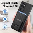 thumbnail image 5 of Allytech Card Holder Back Cover Case for Samsung Galaxy S21 Ultra, PU Leather TPU Hybrid Kickstand Anti-Scratch Shockproof Slim Vintage Phone Case for Galaxy S21 Ultra, Black, 5 of 8