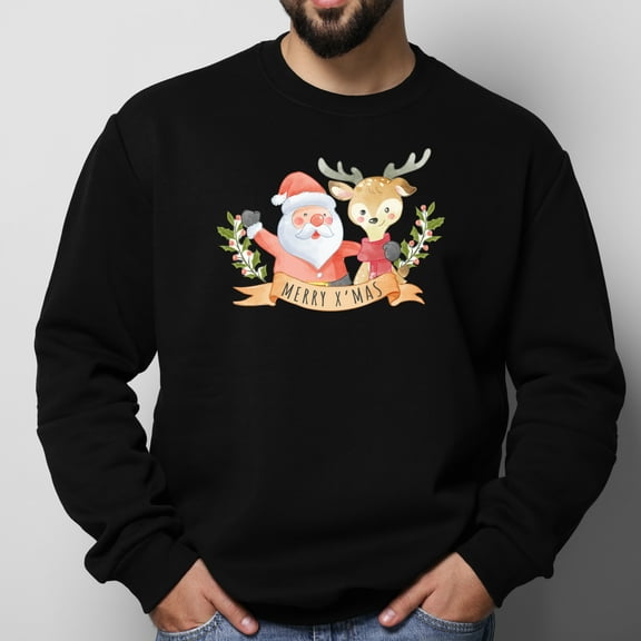 Christmas Design Front Back Graphic Sweatshirt Long Sleeves,Sizes S-2XL