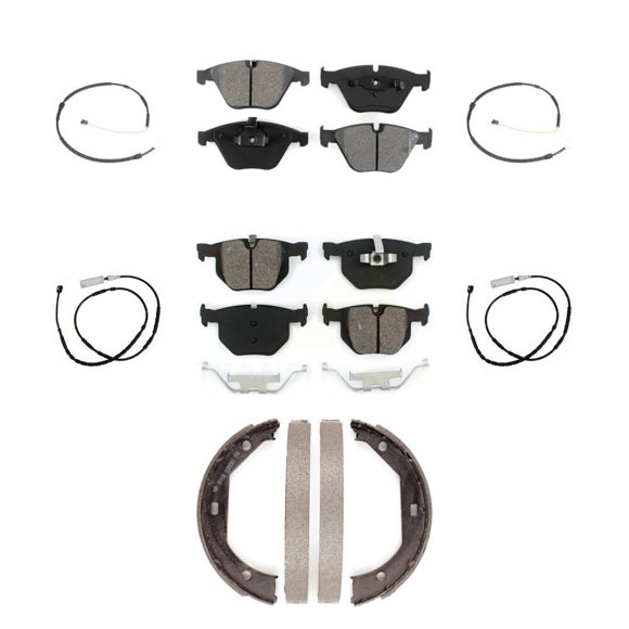 SIM Front Rear Semi-Metallic Disc Brake Pads and Wear Sensors Kit (7Pc) for Car 2013 BMW X1 xDrive35i with AWD 3.0L KSW-100271